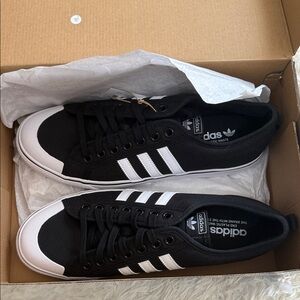 adidas Black & White Low-Top Canvas Sneakers
